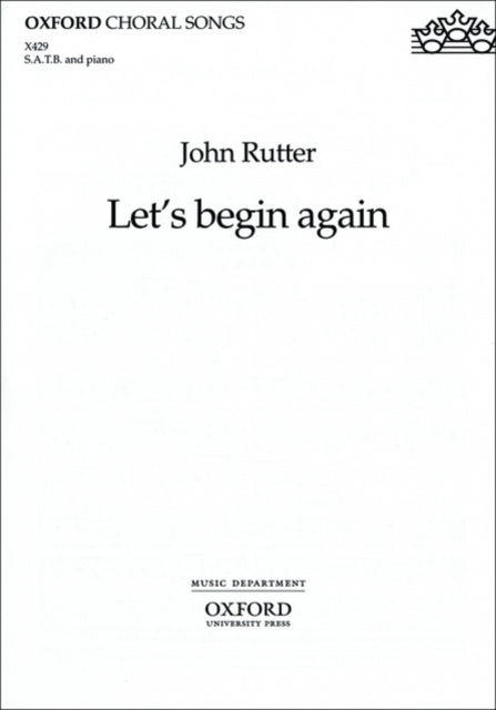 Book cover of: Let's begin again