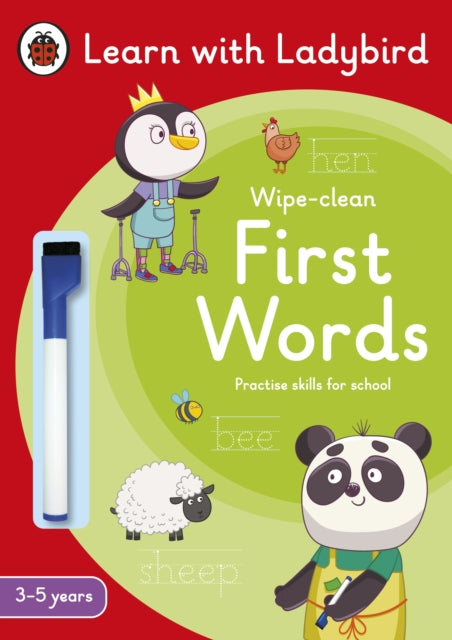 Book cover of: First Words: A Learn with Ladybird Wipe-Clean Activity Book 3-5 years. By: Ladybird
