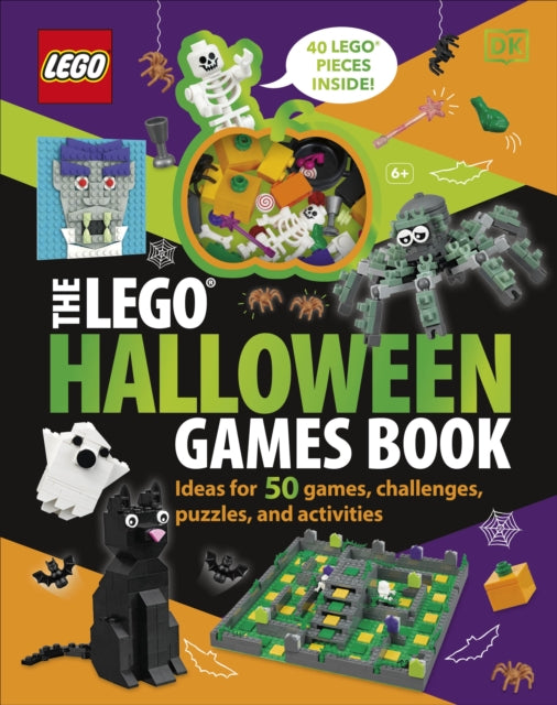 Book cover of: LEGO Halloween Games Book. By: DK Publishing