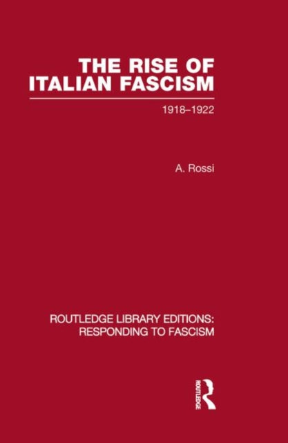 Book cover of: Rise of Italian Fascism (RLE Responding to Fascism). By: A. Rossi