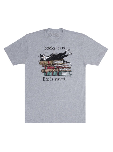 Book cover of: Books. Cats. Life Is Sweet. Unisex T-shirt Large