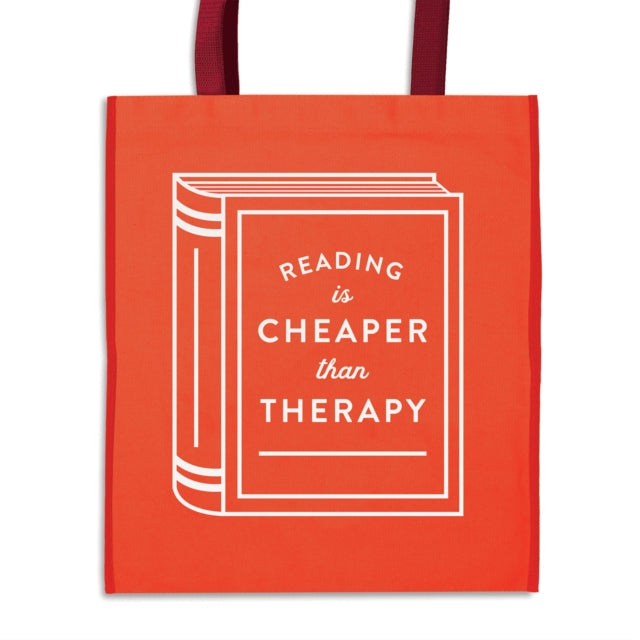 Book cover of: Reading is Cheaper Than Therapy Reusable Shopping Bag. By: Galison