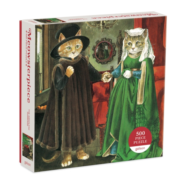 Book cover of: Arnolfini Marriage Meowsterpiece of Western Art 500 Piece Puzzle