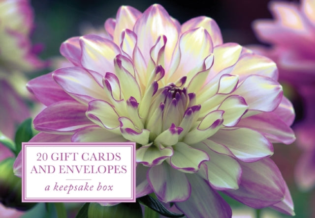Book cover of: Tin Box of 20 Gift Cards and Envelopes: Dahlia. By: Peony Press
