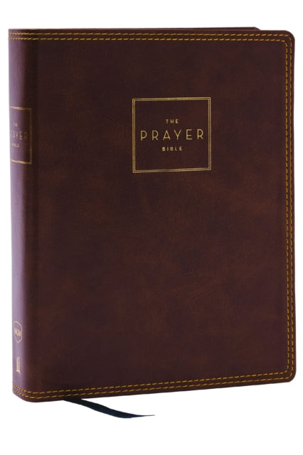 Book cover of: Prayer Bible: Pray God’s Word Cover to Cover (NKJV, Brown Leathersoft, Red Letter, Comfort Print). By: Zondervan