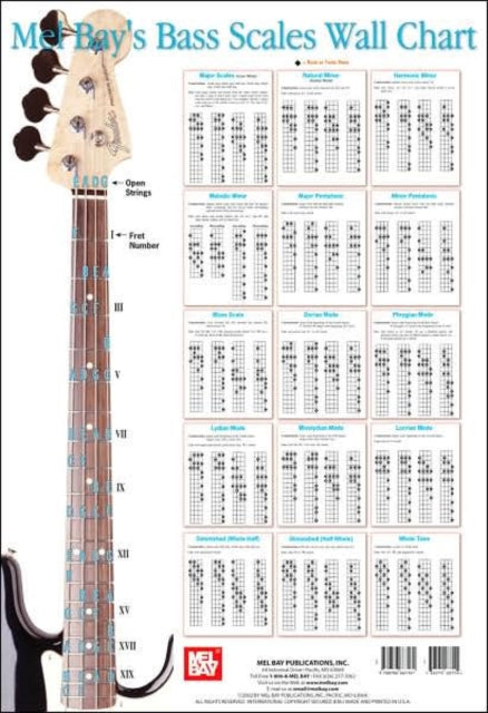 Book cover of: Bass Scale Wall Chart. By: Corey Christiansen