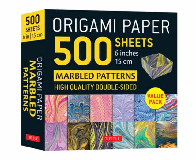 Book cover of: Origami Paper 500 sheets Marbled Patterns 6" (15 cm). By: Tuttle Tuttle Publishing