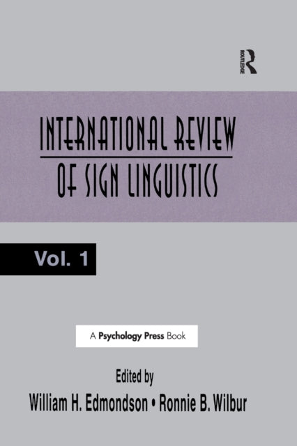 Book cover of: International Review of Sign Linguistics. By: William Edmondson