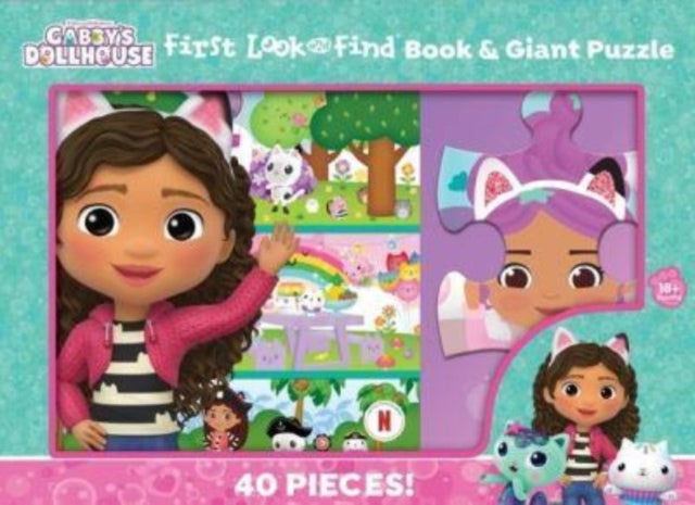 Book cover of: DreamWorks Gabby's Dollhouse: First Look and Find Book & Giant Puzzle. By: PI Kids