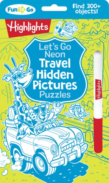 Book cover of: Let's Go Neon Travel Hidden Pictures Puzzles. By: Highlights
