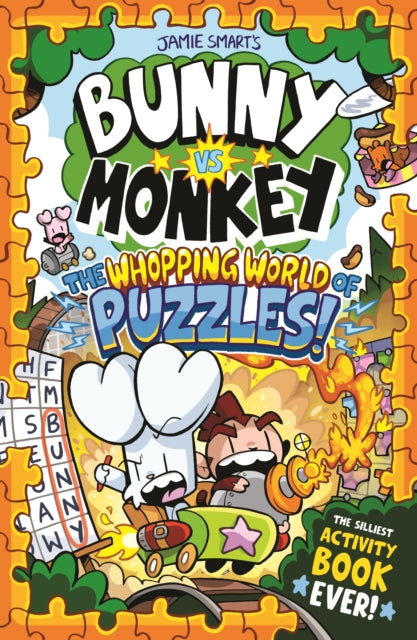 Book cover of: Bunny vs Monkey: The Whopping World of Puzzles (a Phoenix Comic Book, from the million-selling Jamie Smart, Illustrator of the Year)