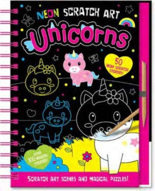 Book cover of: Neon Scratch Art Unicorns