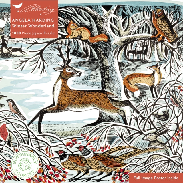 Book cover of: Adult Sustainable Jigsaw Puzzle: Angela Harding: Winter Wonderland. By: Flame Tree Studio