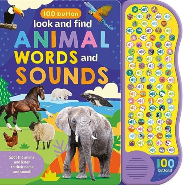 Book cover of: 100 Button Look & Find Animal Words & Sounds