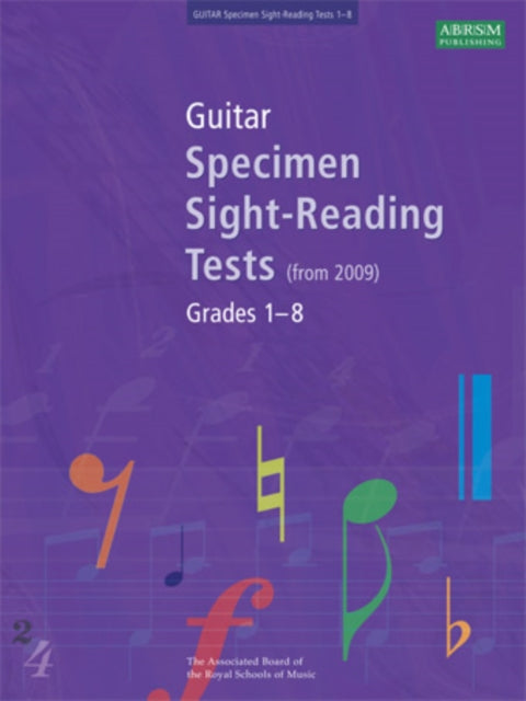 Book cover of: Guitar Specimen Sight-Reading Tests, Grades 1-8. By: ABRSM
