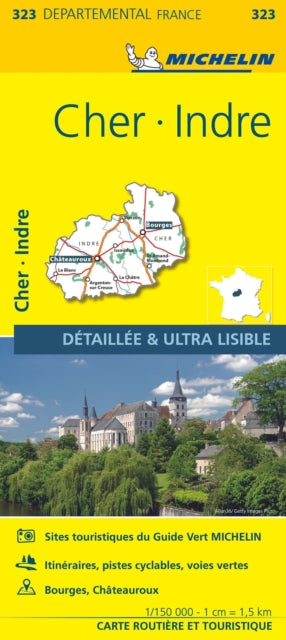 Book cover of: Cher, Indre - Michelin Local Map 323. By: Michelin