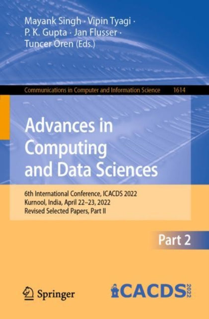 Book cover of: Advances in Computing and Data Sciences. By: Mayank Singh