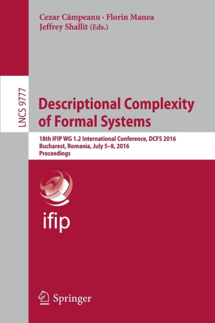 Book cover of: Descriptional Complexity of Formal Systems. By: Cezar Câmpeanu