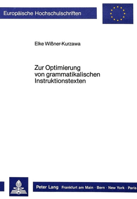 Book cover of: Zur Optimierung von grammatikalischen Instruktionstexten