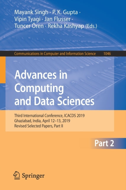 Book cover of: Advances in Computing and Data Sciences. By: Mayank Singh