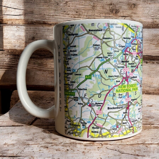 Book cover of: OS Map Ceramic Mug - New Forest National Park