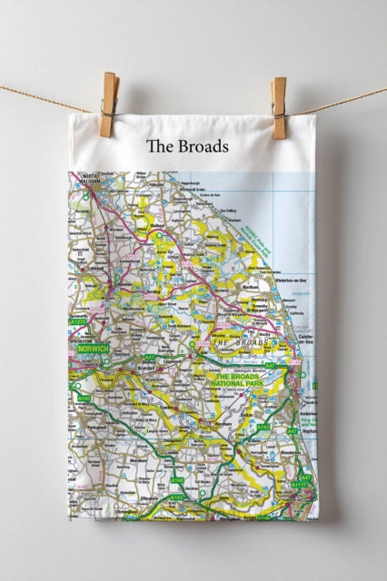 Book cover of: OS Map Tea-towel - The Broads
