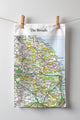 Book cover of: OS Map Tea-towel - The Broads