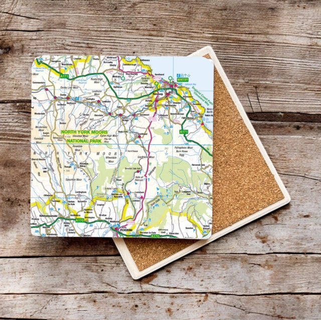 Book cover of: OS Map Ceramic Single Coaster - North York Moors National Park