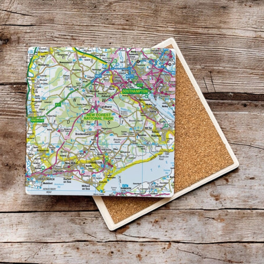Book cover of: OS Map Ceramic Single Coaster - New Forest National Park
