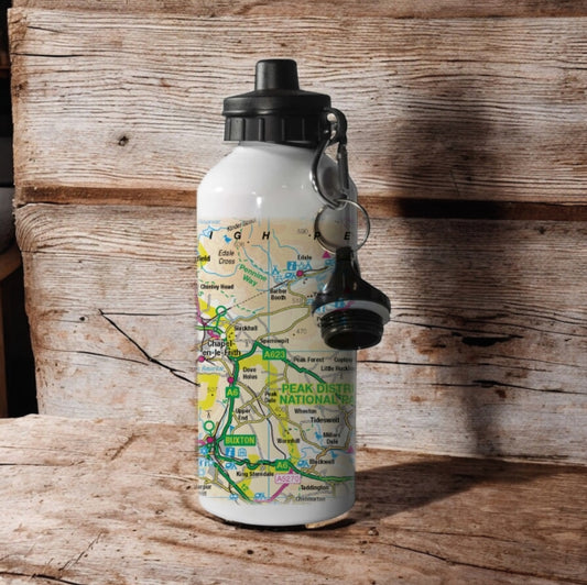 Book cover of: OS Map 600ml Metal Water Bottle - Peak District National Park