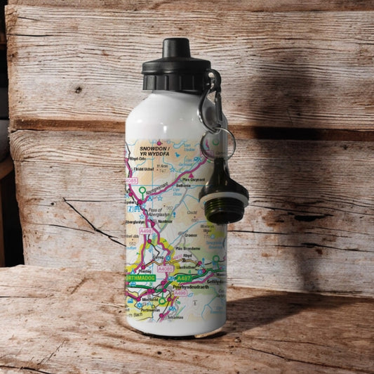 Book cover of: OS Map 600ml Metal Water Bottle - Snowdonia National Park