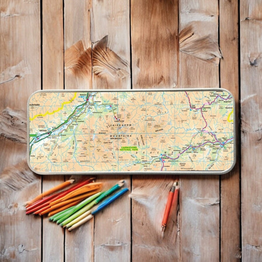 Book cover of: OS Map Metal Pencil Tin - Cairngorms National Park