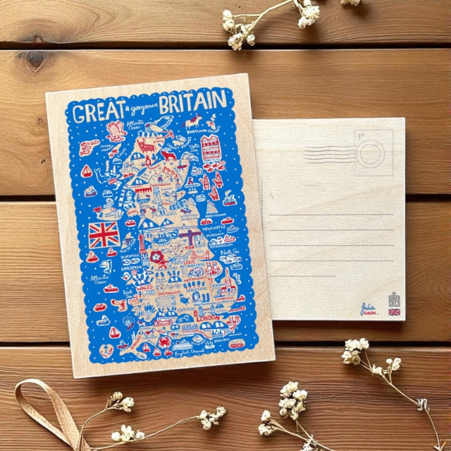 Julia Gash Wooden Postcard - Great Britain