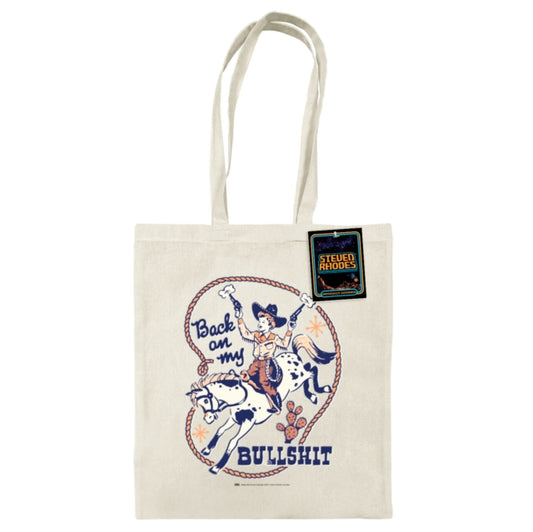 Book cover of: Steven Rhodes (Back On My Bullshit) Natural Tote Bag