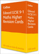 Book cover of: Edexcel GCSE 9-1 Maths Higher Revision Cards. By: Collins Collins GCSE