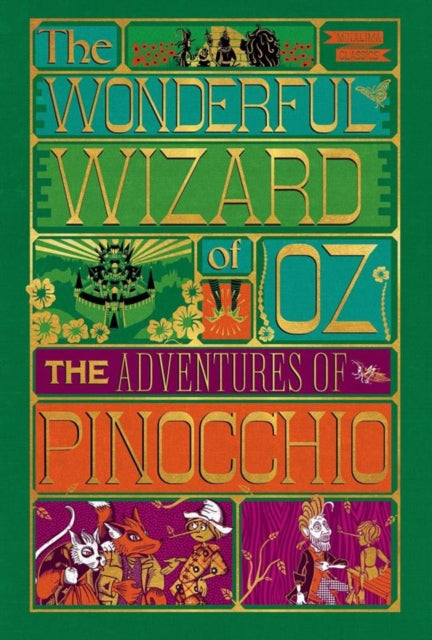 Book cover of: Adventures of Pinocchio and Wonderful Wizard of Oz, MinaLima Illus. Intl Box Set