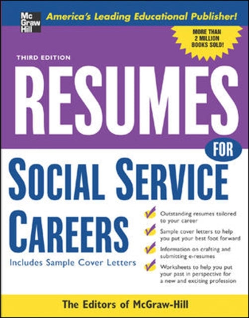 Book cover of: Resumes for Social Service Careers. By: McGraw-Hill