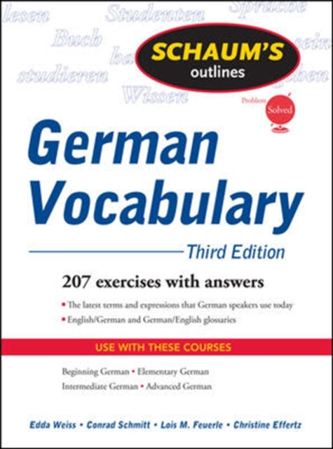 Book cover of: Schaum's Outline of German Vocabulary, 3ed. By: Edda Weiss