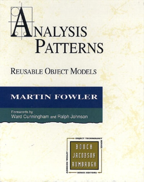 Book cover of: Analysis Patterns. By: FOWLER  MARTIN