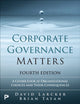 Book cover of: Corporate Governance Matters 4th edition. By: DAVID, LARCKER