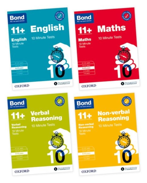 Book cover of: Bond 11+: Bond 11+ 10 Minute Tests 9-10 years Bundle (for GL Assessment & other 11 plus exams)