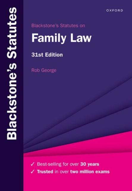 Book cover of: Blackstone's Statutes on Family Law. By: Rob George
