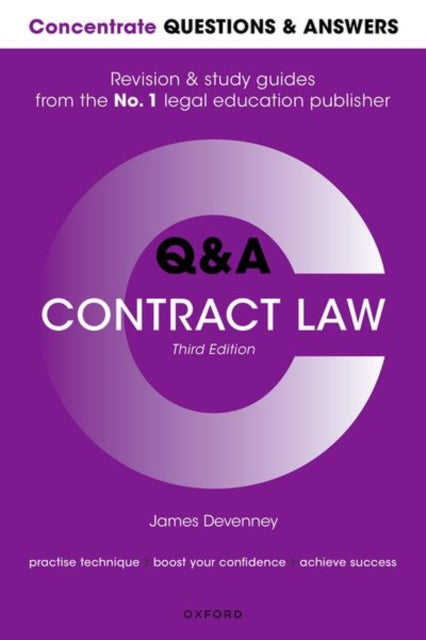 Book cover of: Concentrate Questions and Answers Contract Law. By: James Devenney