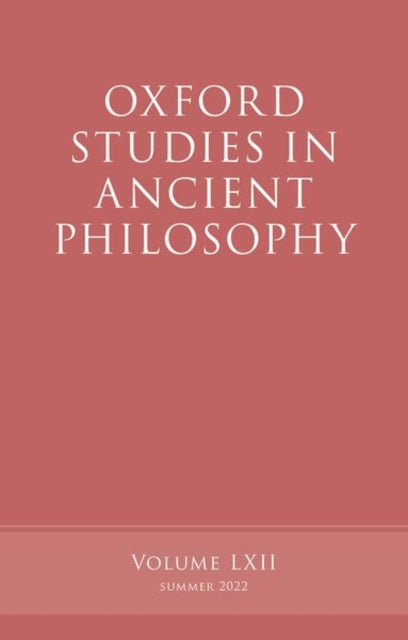 Book cover of: Oxford Studies in Ancient Philosophy, Volume 62. By: Victor Caston