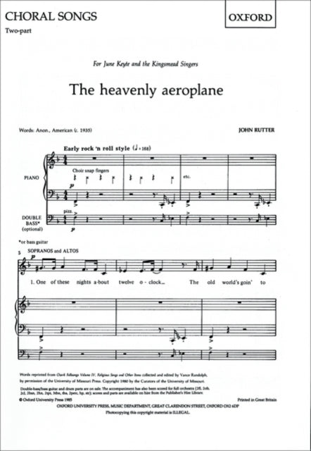 Book cover of: heavenly aeroplane. By: John Rutter