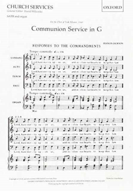 Book cover of: Communion Service in G. By: Francis JACKSON
