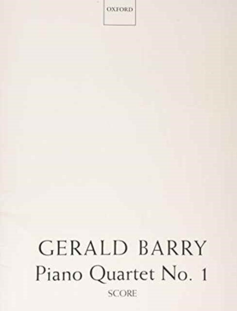 Book cover of: Piano Quartet No. 1. By: Gerald Barry