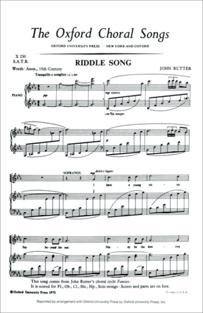 Book cover of: Riddle Song