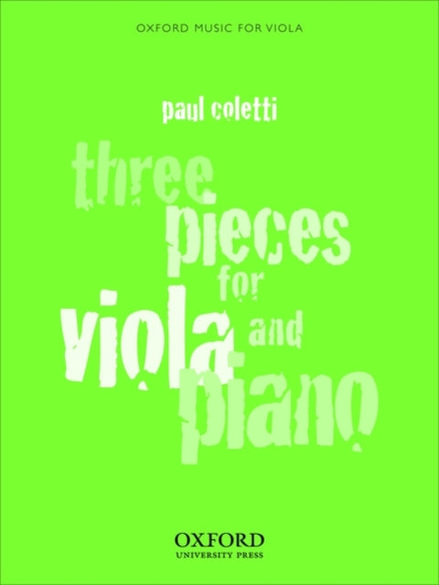 Book cover of: Three Pieces for Viola and Piano. By: Paul Coletti