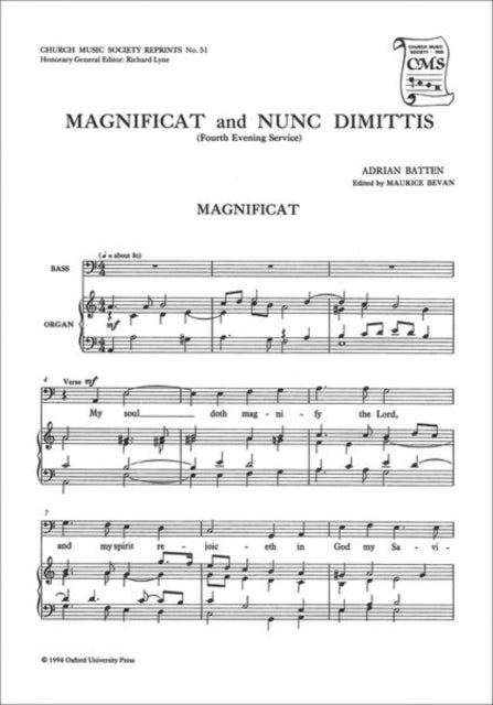 Book cover of: Magnificat and Nunc Dimittis from the Fourth Service